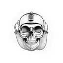 skull firefighter with helmet tattoo design idea