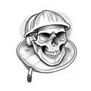skull firefighter with helmet tattoo design idea