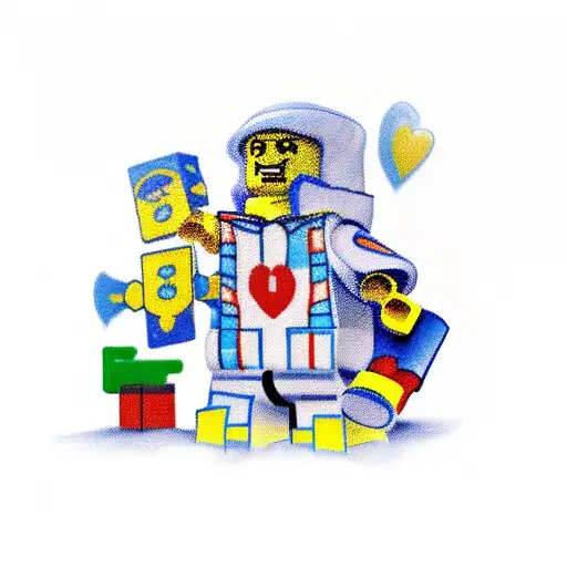 Lego brick with the love for your son tattoo design idea