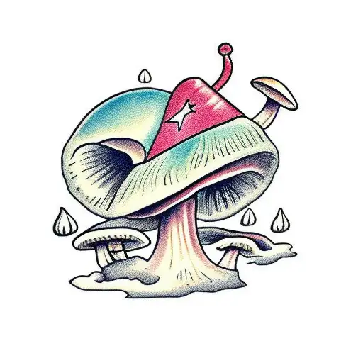 Punk rock webcap mushroom vector illustration. Simple alternative sticker  clipart. Kids emo rocker cute hand drawn fungi. Cartoon grungy tattoo with  attitude motif.:: tasmeemME.com