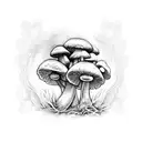 mushroom, Chrysanthemum, Violet, Fox, Strawberry tattoo design idea