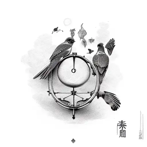 The parable of two birds tattoo design idea