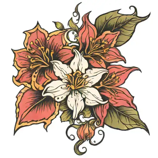Jasmin flower intertwined tattoo design idea