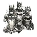 batman Spiderman and iron Man tattoo design idea