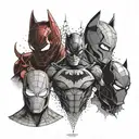 batman Spiderman and iron Man tattoo design idea