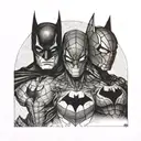 batman Spiderman and iron Man tattoo design idea