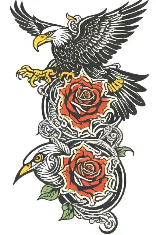 eagles death spiral tattoo design idea