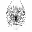 Chains with eagle wings with Indian flag.  tattoo design idea