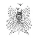 Chains with eagle wings with Indian flag.  tattoo design idea