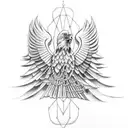 Chains with eagle wings with Indian flag.  tattoo design idea