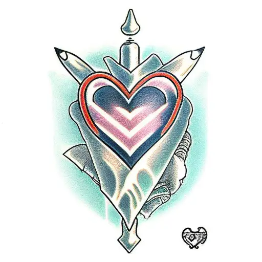 dagger through a heart  tattoo design idea