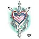 dagger through a heart  tattoo design idea