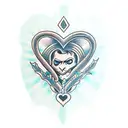dagger through a heart  tattoo design idea