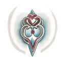 dagger through a heart  tattoo design idea