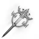 Sword with a crown tattoo design idea