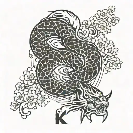 make K P as logo combined tattoo design idea