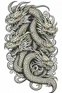 three headed dragon tattoo design idea