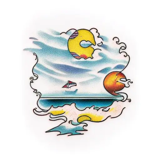 islas playa paraiso tattoo design idea