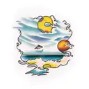 islas playa paraiso tattoo design idea