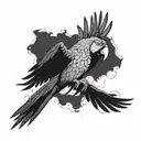 macaw flying tattoo design idea
