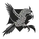 macaw flying tattoo design idea