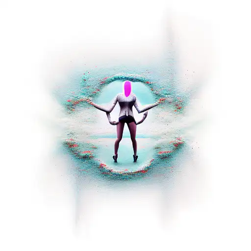  running  negative space tattoo design idea