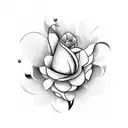 flower running Laurel negative space tattoo design idea