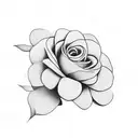 flower running Laurel negative space tattoo design idea