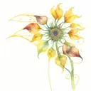 sunflower neurons tattoo design idea