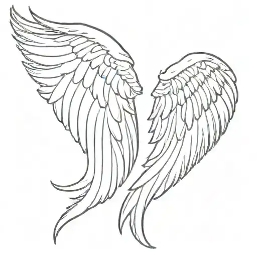 Angel Wings Brother Memorial Rest In... Temporary Tattoo - BlackInk AI