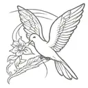 angel wings brother memorial rest in peace dove tattoo design idea