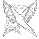 angel wings brother memorial rest in peace dove tattoo design idea