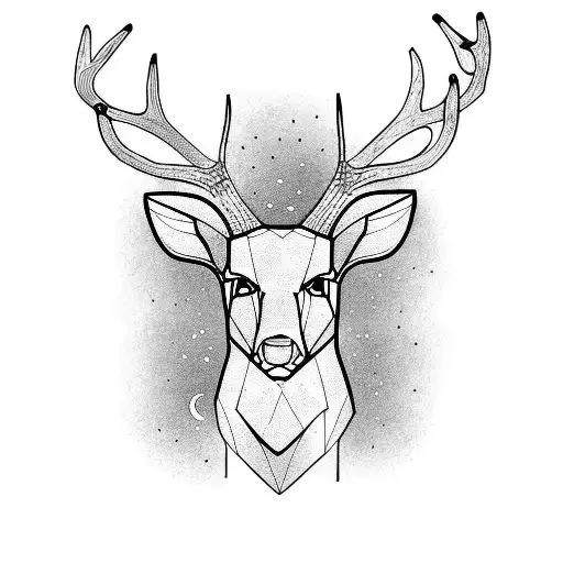 deer head tattoo design idea