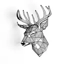deer head minimal with shadows tattoo design idea