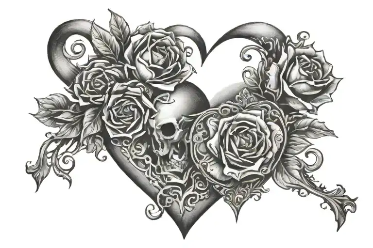 sting shape of my heart cards arranged tattoo design idea