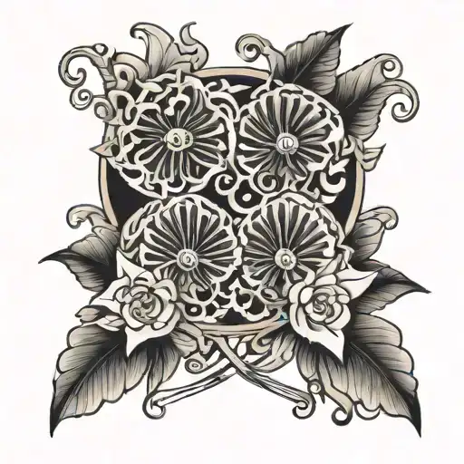 Split fans tattoo design idea