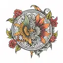 split fans tattoo design idea