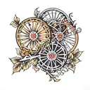 split fans tattoo design idea