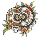 split fans tattoo design idea