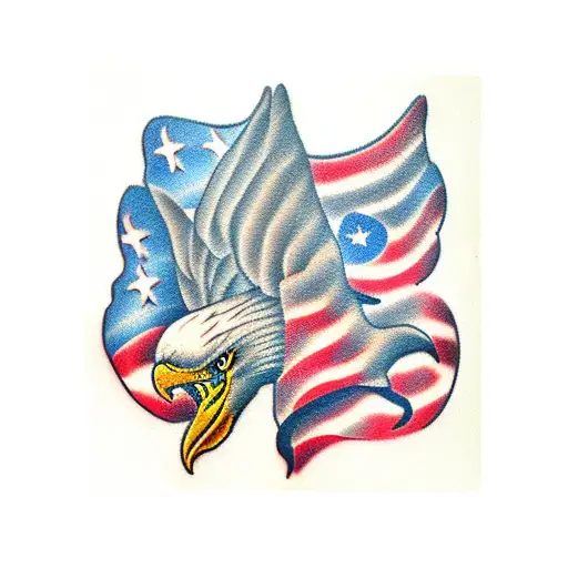 american flag eagle tattoo design idea