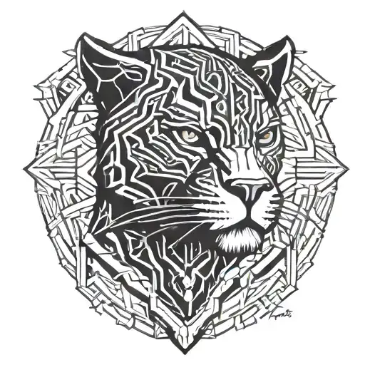 black panther tattoo design idea