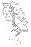 letter x and a peonia tattoo design idea