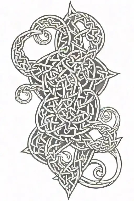 Celtic knotwork intertwined tattoo design idea