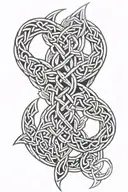 Celtic knotwork intertwined tattoo design idea