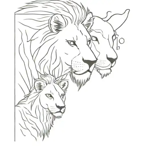 lion and the lamb tattoo design idea