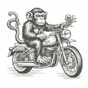 monkey riding a motorcycle tattoo design idea
