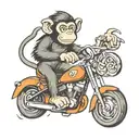 monkey riding a motorcycle tattoo design idea