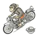 monkey riding a motorcycle tattoo design idea