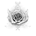 sinner with rose tattoo design idea