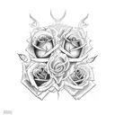 sinner with rose tattoo design idea